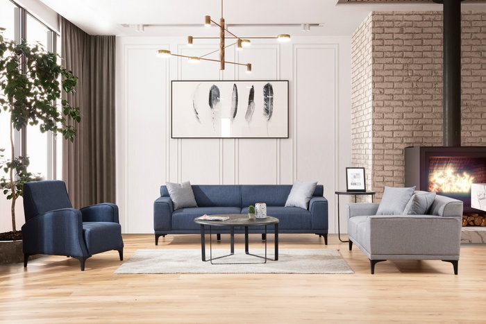 Atelier Del Sofa Petra 2 Sofá 2 Plazas, Gris Claro, 165x87x86 cm